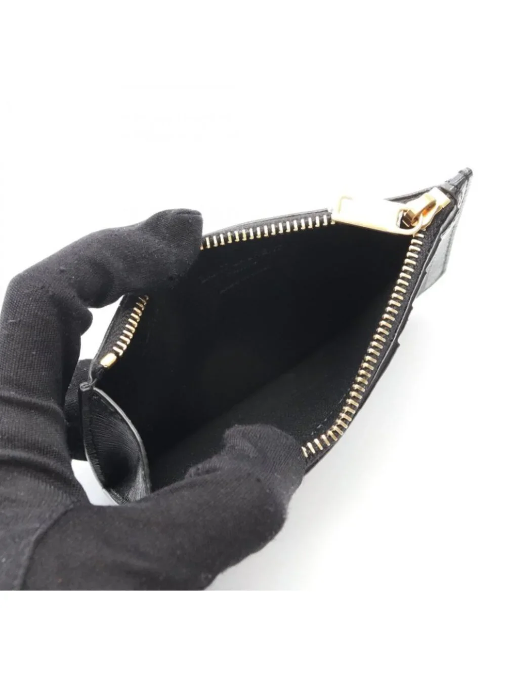 Saint Laurent Paris Coin Case Fragment Zip Pouch Leather Card - Picture 3 of 4